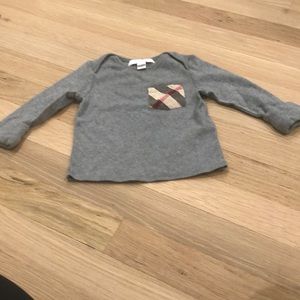 Burberry kids t shirt with plaid check pocket